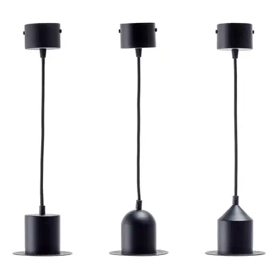 Zestaw 3 czarnych lamp wiszących EMKO Hat