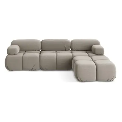 Beżowy aksamitny narożnik modułowy Lokua – Makamii