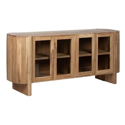 Witryna z litego drewna akacjowego w naturalnym kolorze 180x80x40 cm Creel – Ixia