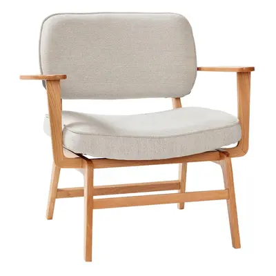 Szary fotel z konstrukcją z drewna dębowego Hübsch Haze