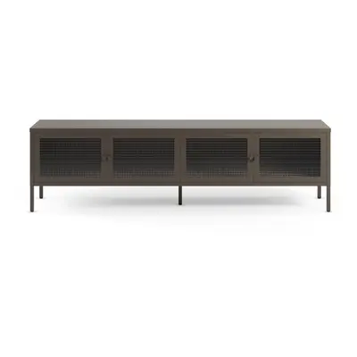 Szara metalowa szafka pod TV 160x50x35 cm Layna – Marckeric