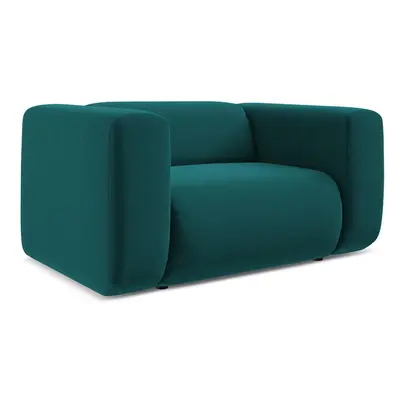 Turkusowy aksamitny fotel Ekahi – Makamii