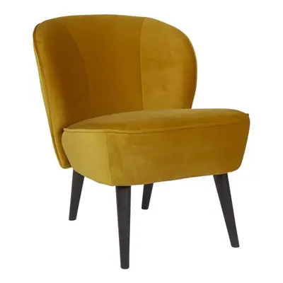 Musztardowy fotel WOOOD Sara