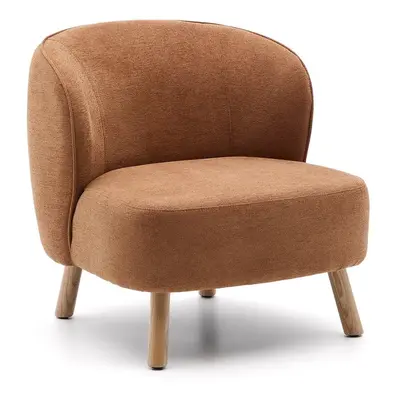 Fotel z tkaniny szenilowej w kolorze terakoty Ulit – Kave Home