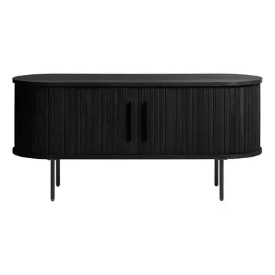 Czarna szafka pod TV w dekorze dębu 120x56 cm Nola – Unique Furniture