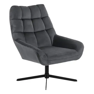 Szary obrotowy aksamitny fotel Paris – Actona