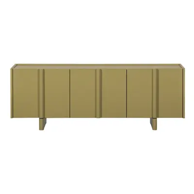 Zielona szafka pod TV z litego drewna sosnowego 152x53x46 cm Basu – WOOOD