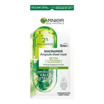 Garnier maseczka do twarzy - Skin Naturals Ampoule Sheet Mask With Niacinamide For Oily Skin