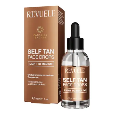 Revuele samoopalające krople do twarzy - Self Tan Face Drops - Light To Medium