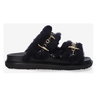 Marni klapki skórzane Fussbett Shoe damskie kolor czarny FBMS014501.P5045.ZL866-CZARNY