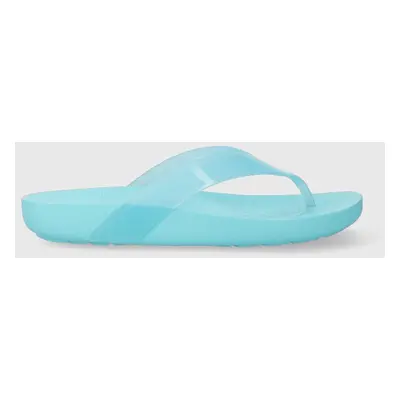 Crocs japonki damskie kolor czarny na płaskim obcasie
