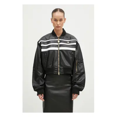 adidas Originals kurtka bomber Pleather Bomber damski kolor czarny przejściowa oversize IX0967