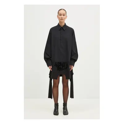 MM6 Maison Margiela sukienka bawełniana kolor czarny mini oversize S52CT0781.MTJ011