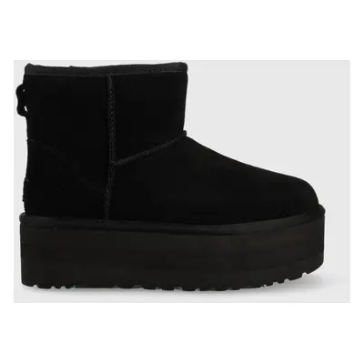 UGG śniegowce skórzane Classic Mini Platform kolor czarny 1134991.BLK