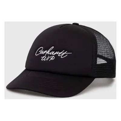 Carhartt WIP czapka z daszkiem Signature Trucker Cap kolor czarny z aplikacją I034024.0D2XX