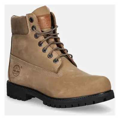 Timberland trapery nubukowe Premium 6IN Lace Waterproof Boot kolor beżowy TB0A2P6WEN31