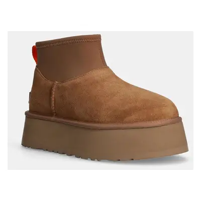 UGG śniegowce zamszowe Classic Mini Dipper kolor brązowy 1168170-CHE