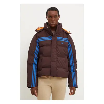 adidas Originals kurtka puchowa Prem Puffer Jacket męska kolor brązowy zimowa JL9556