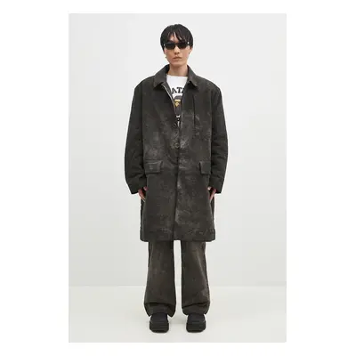 Rick Owens płaszcz bawełniany Jumbo Mac kolor szary zimowy oversize DU02D2968.MO