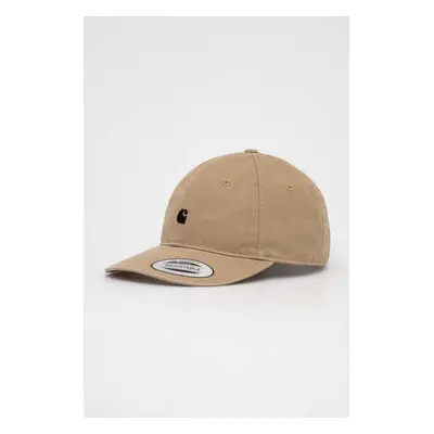 Carhartt WIP czapka z daszkiem bawełniana Madison Logo Cap kolor beżowy gładka I023750.0DKXX