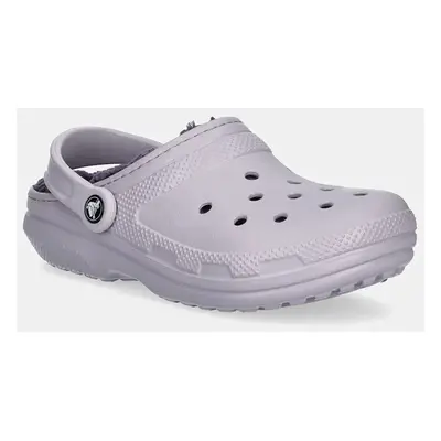 Crocs klapki Classic Lined Clog damskie kolor różowy