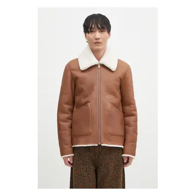 Paul Smith kurtka skórzana dwustronna kolor brązowy przejściowa oversize M1R-079Z-N02447