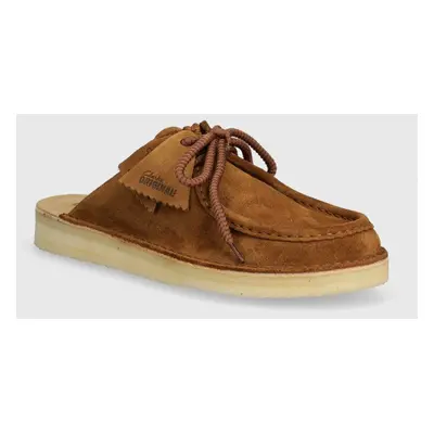 Clarks Originals klapki zamszowe DSRT Nomad Mule męskie kolor brązowy