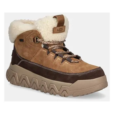 UGG botki Terretrail Cozy Lace damskie kolor brązowy na platformie ocieplone 1158210-CHE