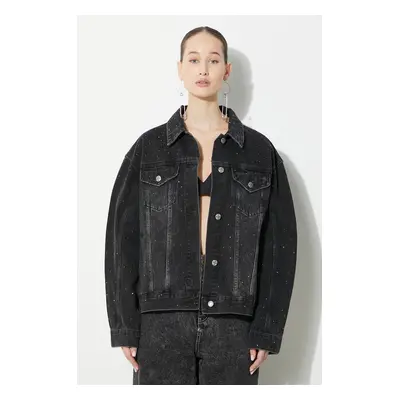 KSUBI kurtka jeansowa Oversized Jacket Krystal Noir damska kolor czarny przejściowa oversize WSP