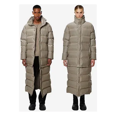 Rains kurtka Extra Long Puffer Coat kolor brązowy zimowa 1536.VELVETTAUPE