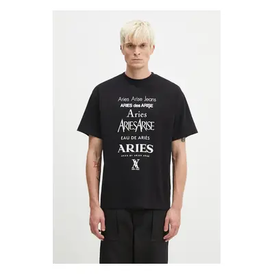 Aries t-shirt bawełniany Perfume SS Tee męski kolor czarny z nadrukiem AR6000502