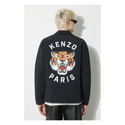 Kenzo kurtka Lucky Tiger Padded Coach męska kolor czarny przejściowa FE55BL0629NG.99