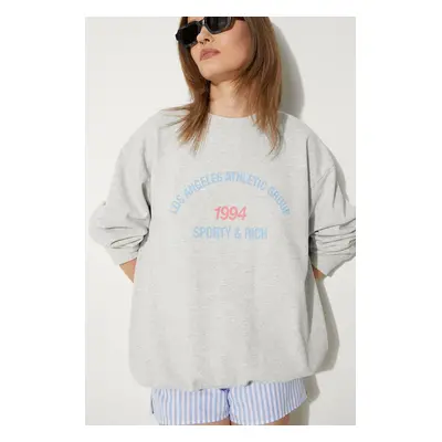 Sporty & Rich bluza LA Athletic Group Crewneck damska kolor szary z nadrukiem WS067S402LH