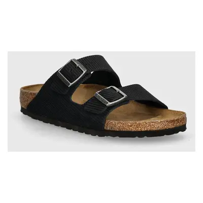 Birkenstock klapki zamszowe Arizona damskie kolor granatowy