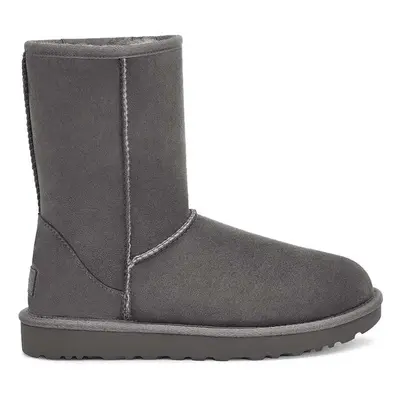 UGG śniegowce Classic Short II damskie kolor szary na płaskim obcasie ocieplone 1016223.GRY