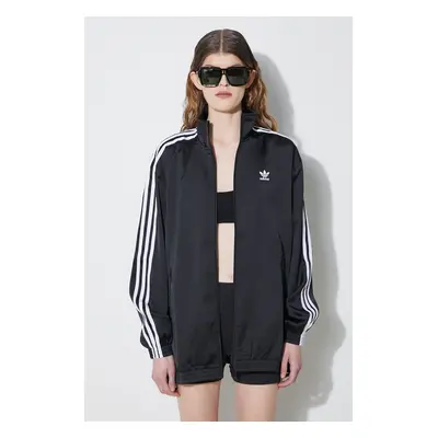 adidas Originals bluza Loose Satin damska kolor czarny z aplikacją IU2516