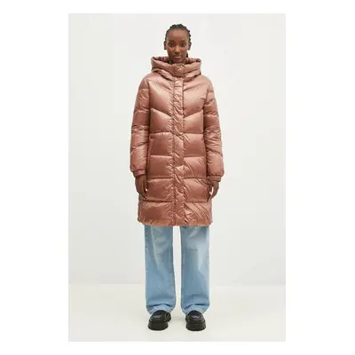 Woolrich kurtka puchowa Aliquippa Long Puffer Jacket damska kolor brązowy zimowa CFWWOU0926FRUT3