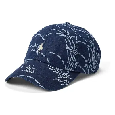 Polo Ralph Lauren czapka z daszkiem bawełniana Sport Cap kolor niebieski wzorzysta