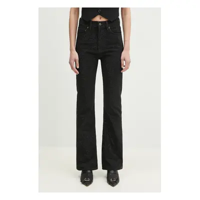 Fiorucci jeansy Rhinestone Flared damskie high waist U02SPDJE083DN01DN05