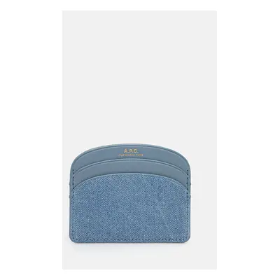 A.P.C. etui na karty Porte-Cartes Demi-Lune kolor niebieski COHHT.F63270
