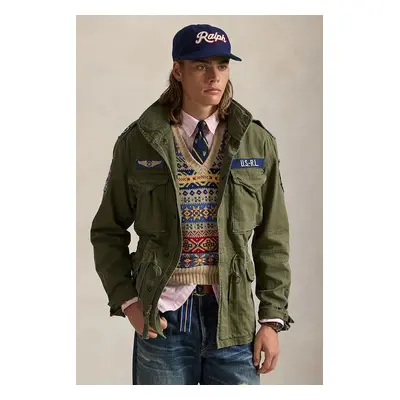 Polo Ralph Lauren kurtka bawełniana kolor zielony przejściowa