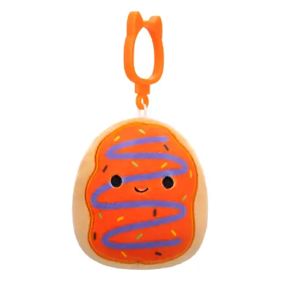 Squishmallows Clip-On Pomarańczowy pączek z lukrem i fioletowym bazgrołem Jay, cm