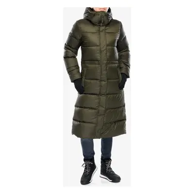 Płaszcz puchowy damski Helly Hansen Essence Long Down Coat - utility green/snow