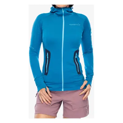 Bluza trekkingowa damska Norrona Falketind Power Grid Hood - mykonos blue