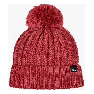 Czapka zimowa damska Jack Wolfskin Highloft Knit Beanie - red coral