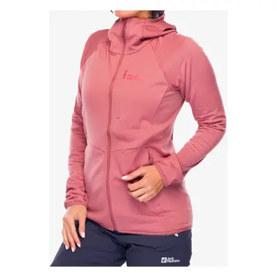 Bluza z kapturem damska Jack Wolfskin Kolbenberg Hooded FZ - mineral red