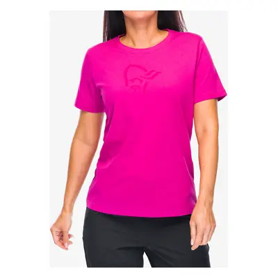 Koszulka bawełniana damska Norrona Cotton Viking T-Shirt - festival fuchsia