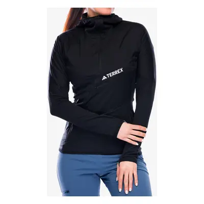 Bluza z kapturem damska adidas TERREX Techrock Ultralight Half Zip Hooded Fleece - black