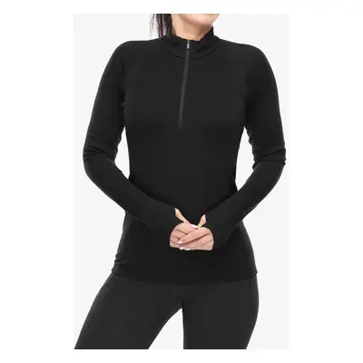 Bluza termoaktywna damska Icebreaker MerinoFine Polar LS Half Zip - black