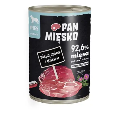 Karma mokra dla psa PAN MIĘSKO wieprzowina z dzikiem 400 g